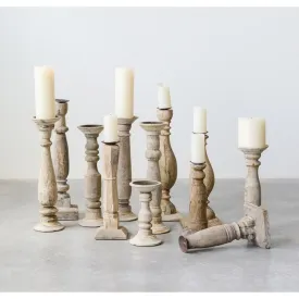 Found Wood & Metal Candle Holder