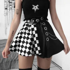 Gothic Plaid A-Line Mini Skirts