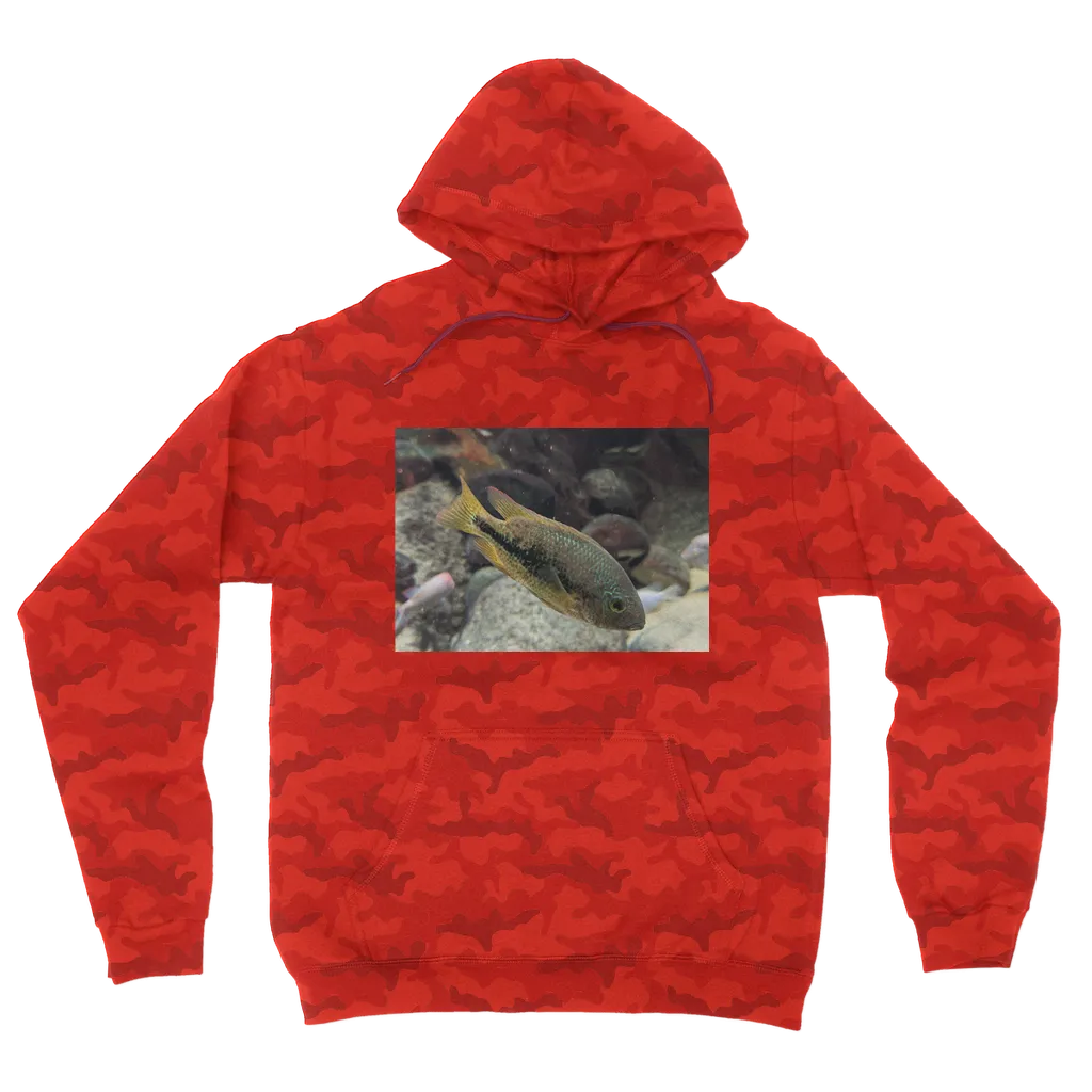 Green Orange Fish Camouflage Adult Hoodie