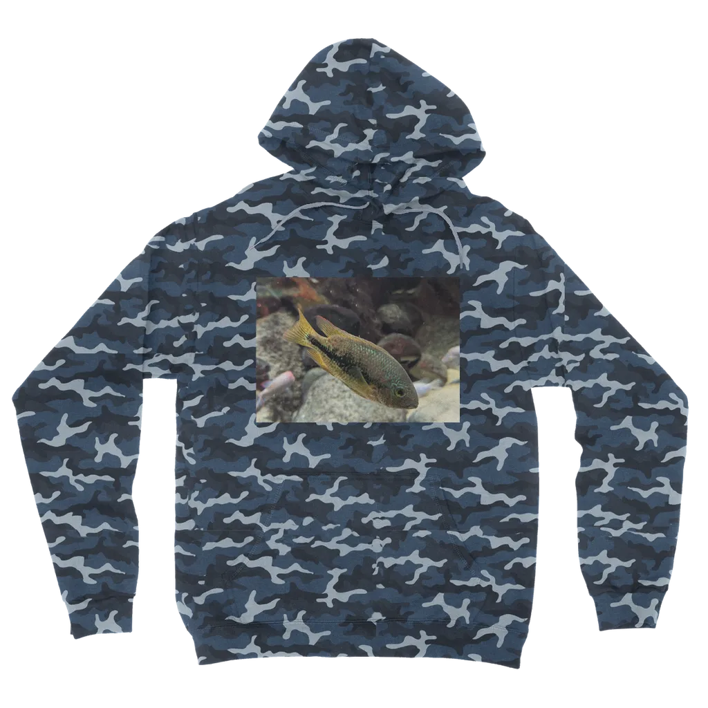 Green Orange Fish Camouflage Adult Hoodie