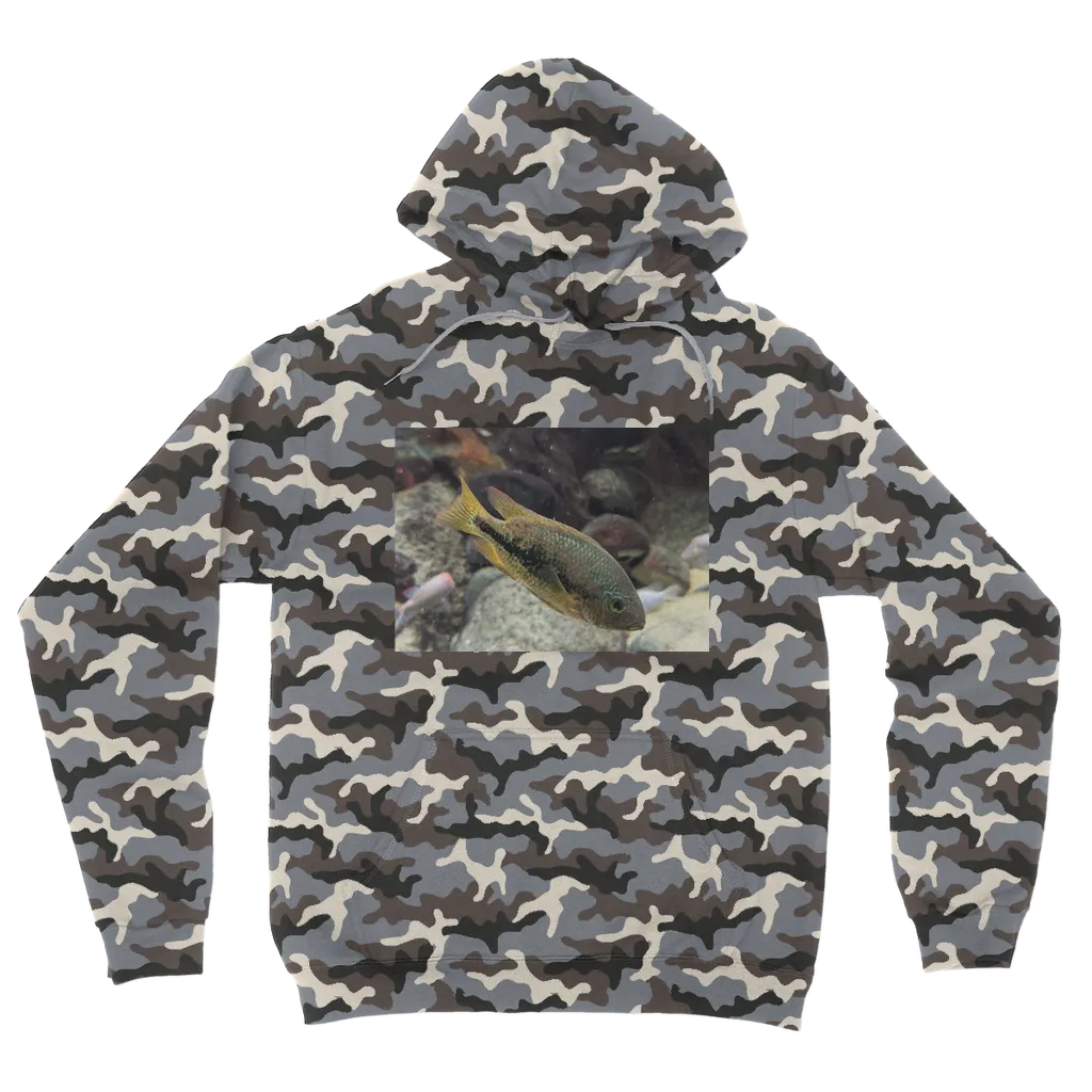 Green Orange Fish Camouflage Adult Hoodie