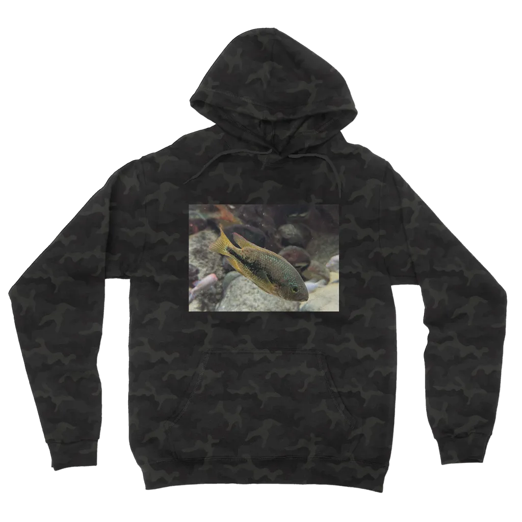 Green Orange Fish Camouflage Adult Hoodie