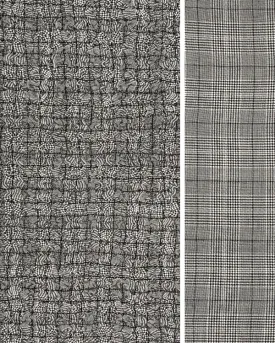 Grey Glen Plaid with Elastic Shirring for Two Way Stretch | Prince of Wales Check in Italian Rayon Viscose