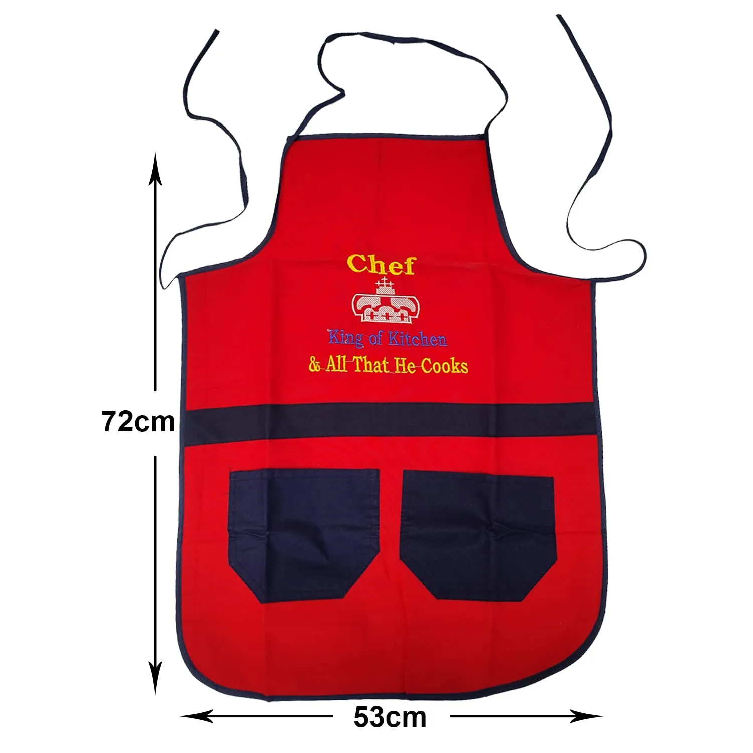 Heart Home Cotton Oil Resistant Cooking Kitchen Apron for Men & Women (Red) 52HH3801