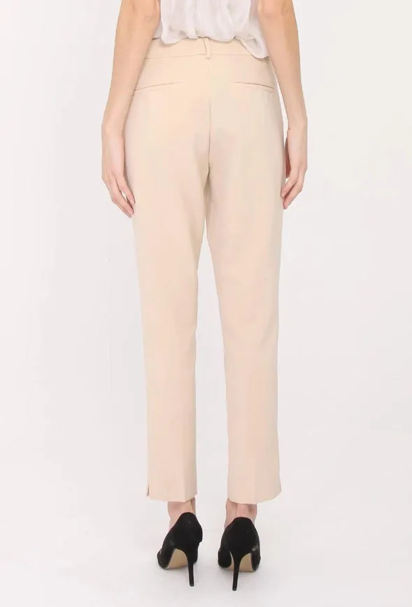 High Waist Cigarette Pants  Beige