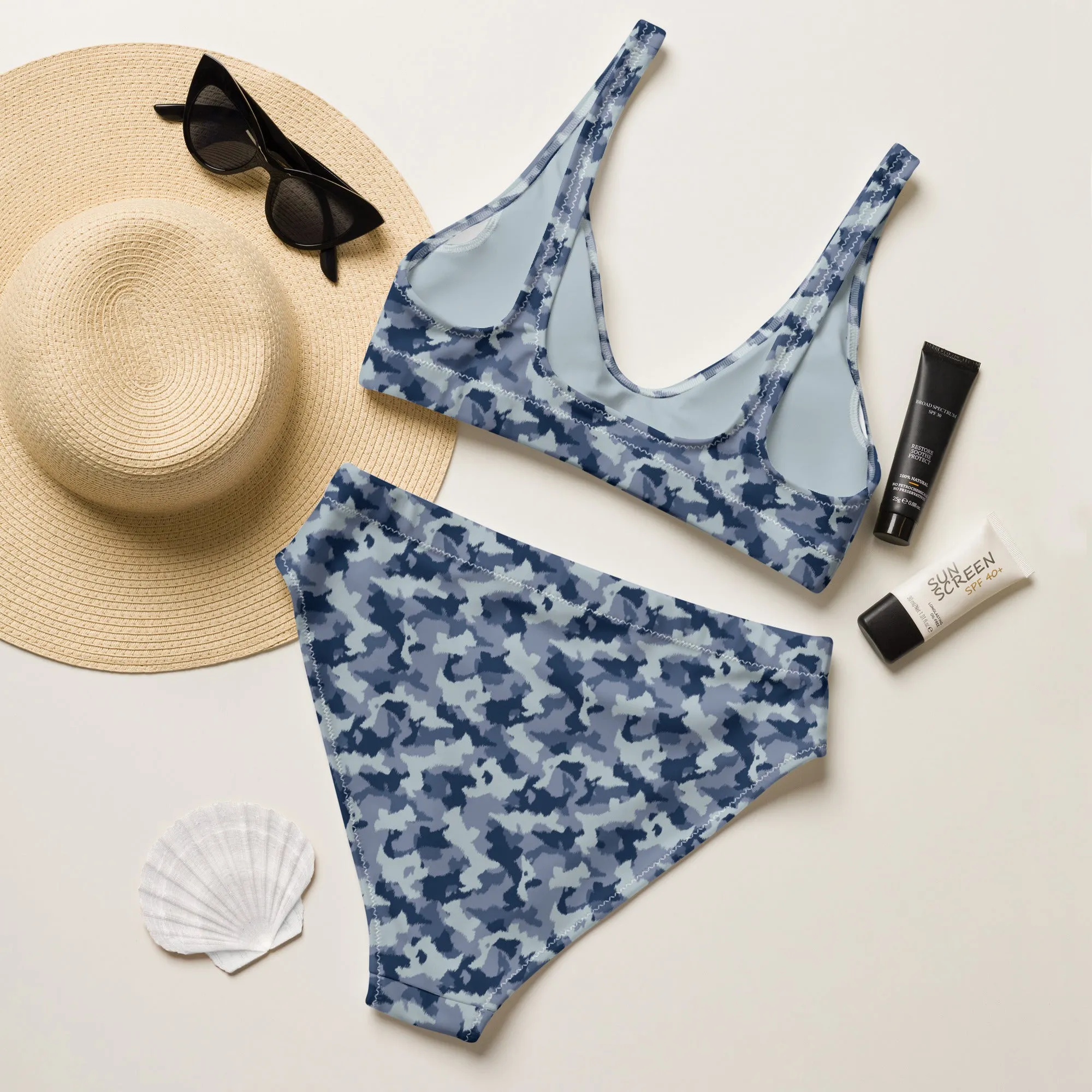 High Waisted Bikini Womens (Glamourange Luxury Bikini High Waisted - 0012 Patterns Model)