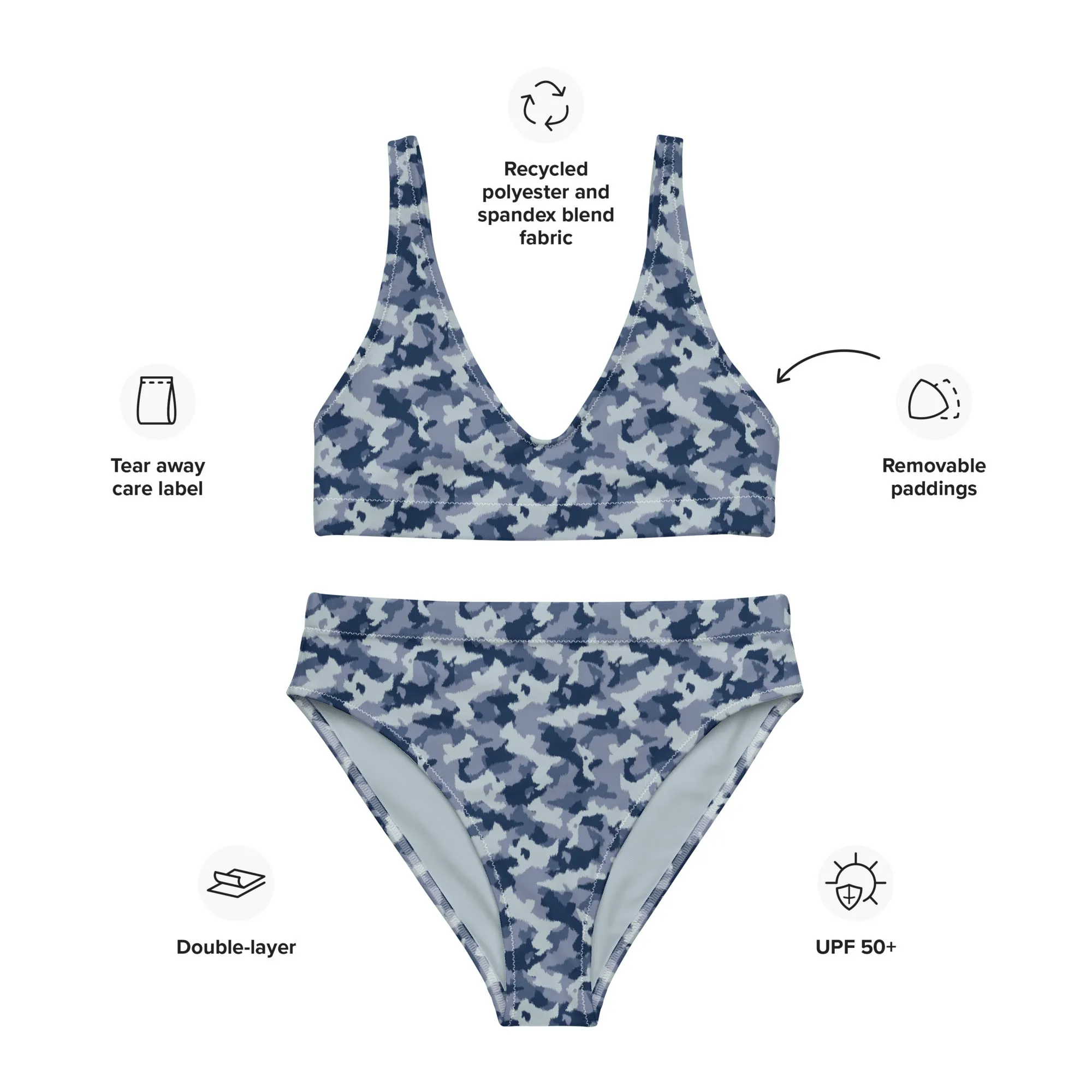 High Waisted Bikini Womens (Glamourange Luxury Bikini High Waisted - 0012 Patterns Model)
