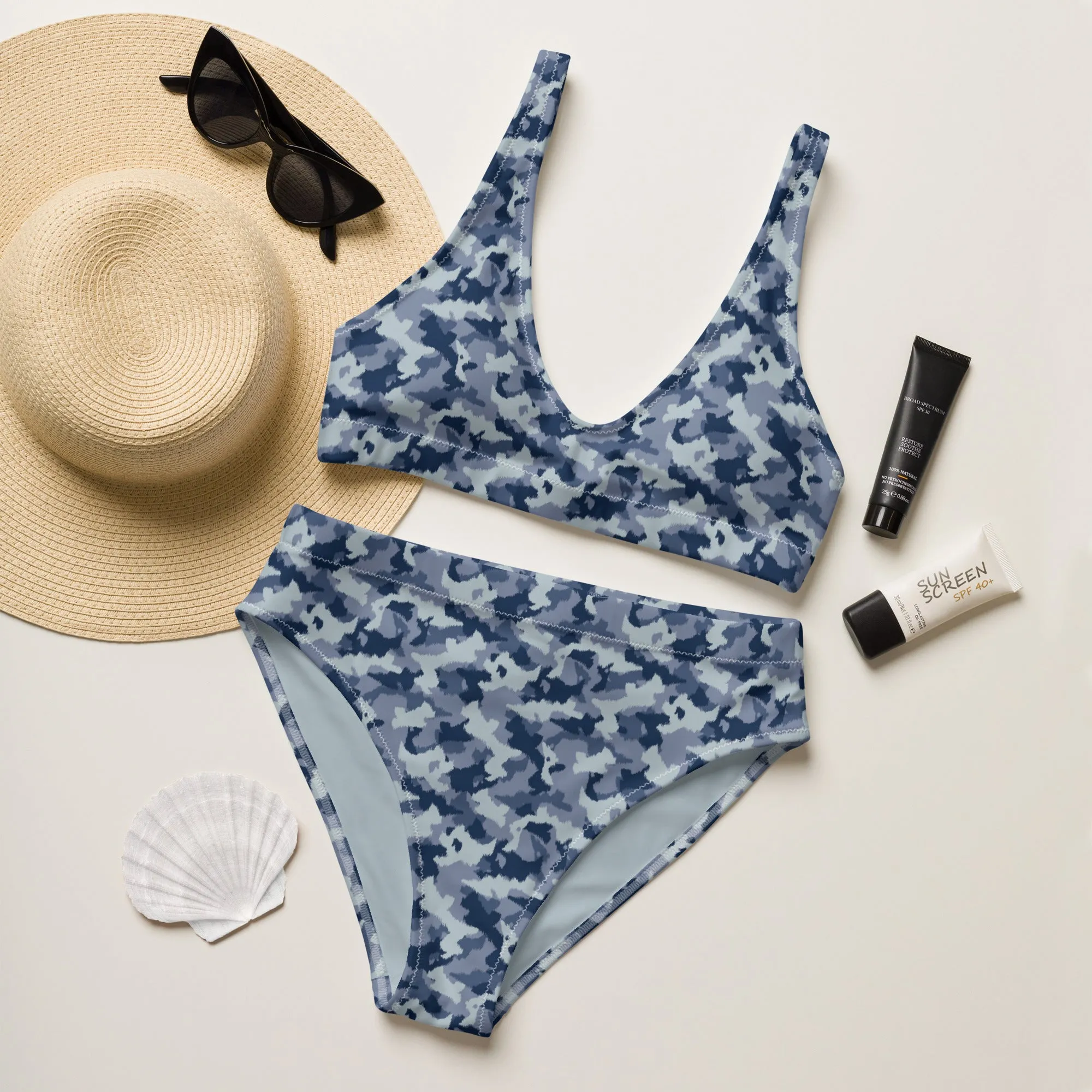 High Waisted Bikini Womens (Glamourange Luxury Bikini High Waisted - 0012 Patterns Model)