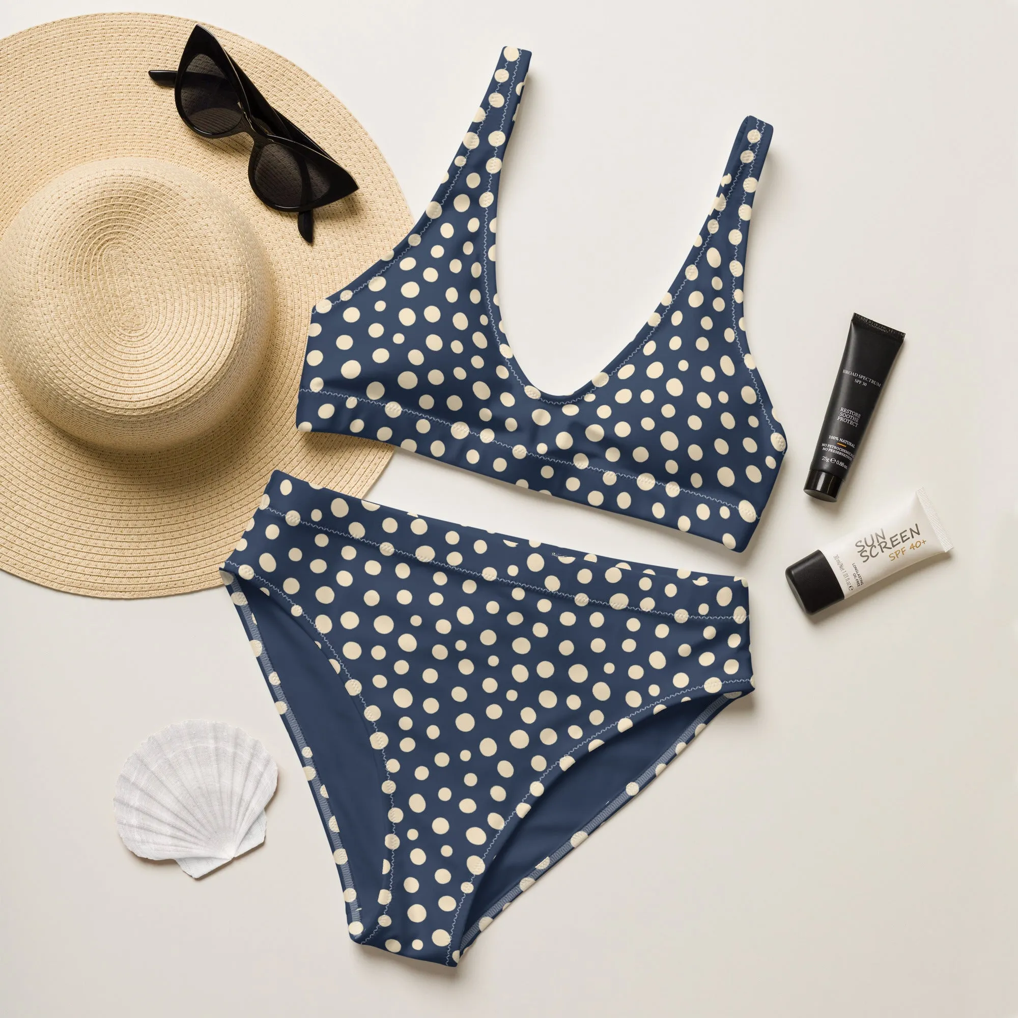 High Waisted Bikini Womens (Glamourange Luxury Bikini High Waisted - 0025 Patterns Model)