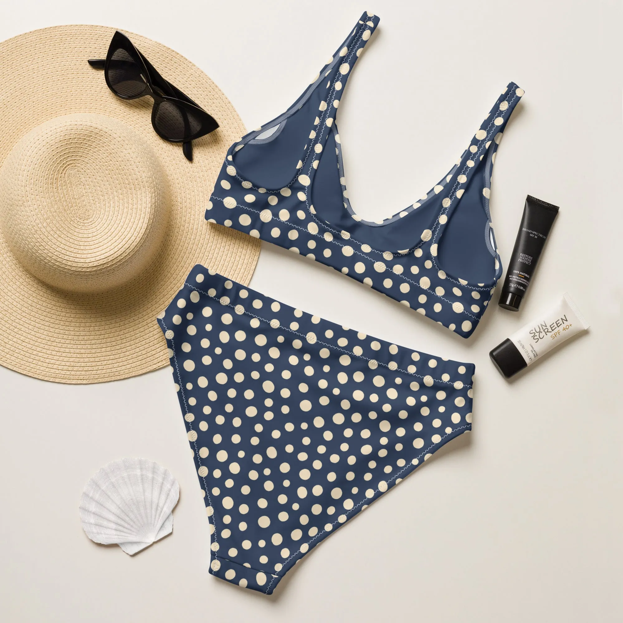 High Waisted Bikini Womens (Glamourange Luxury Bikini High Waisted - 0025 Patterns Model)