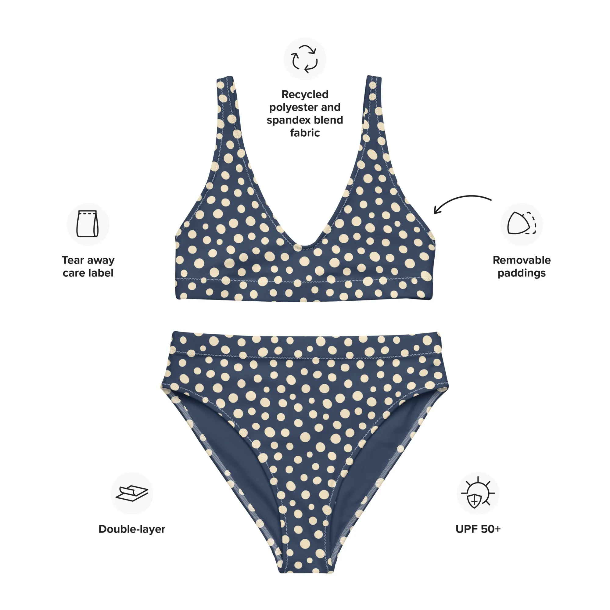 High Waisted Bikini Womens (Glamourange Luxury Bikini High Waisted - 0025 Patterns Model)