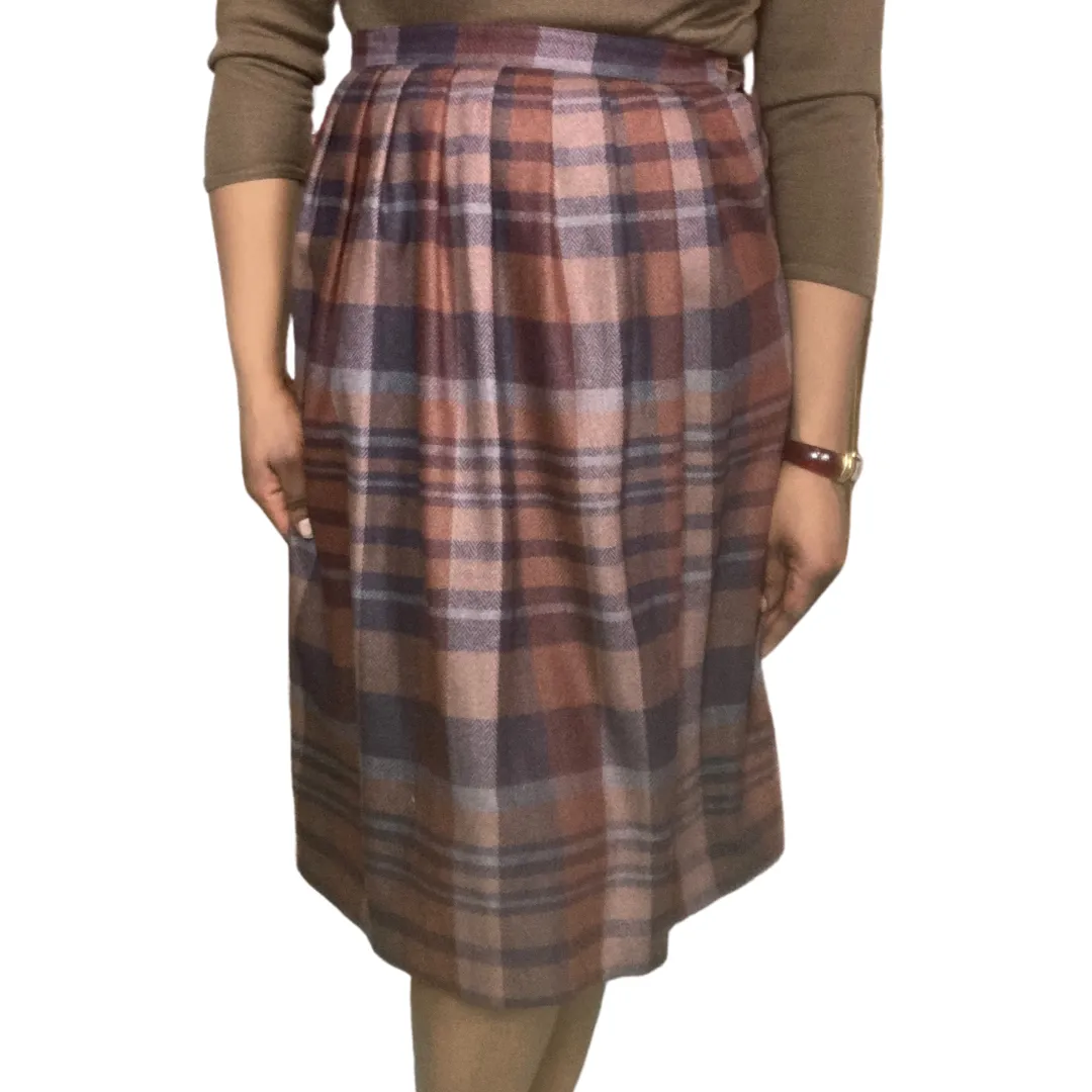 Jordache Wool Plaid Midi Skirt sz. M