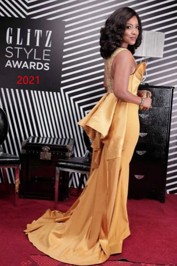 Kateprom Elegant Yellow Beaded Mermaid Evening Dresses, African Attire Dresses KPP1350