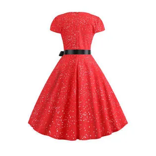 Ketty More Women Round Neck Small Sleeve Printed Swing Dress - KMWDC8836