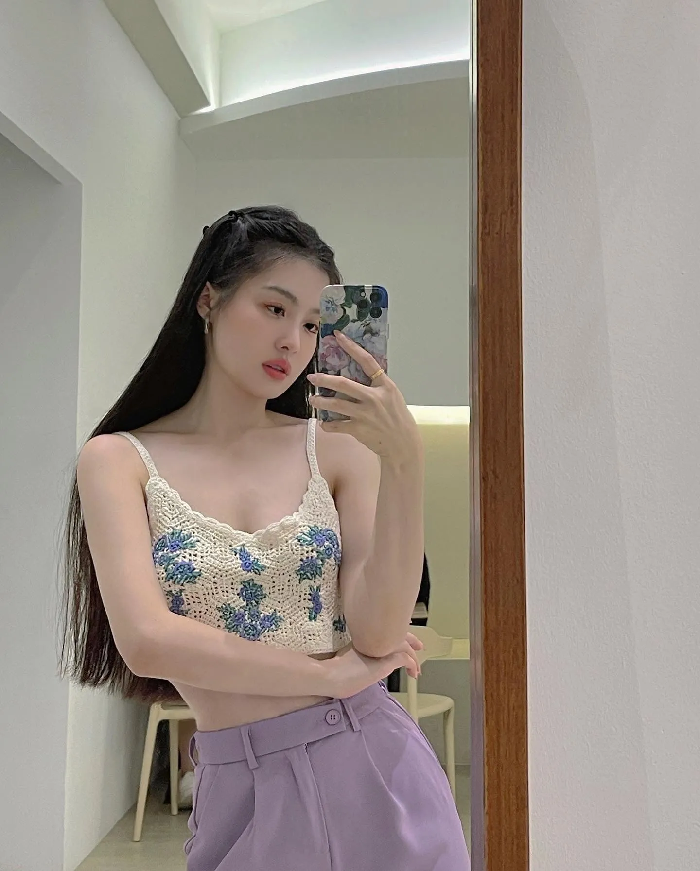 KOREA HIGH-WAISTED PANTS PURPLE