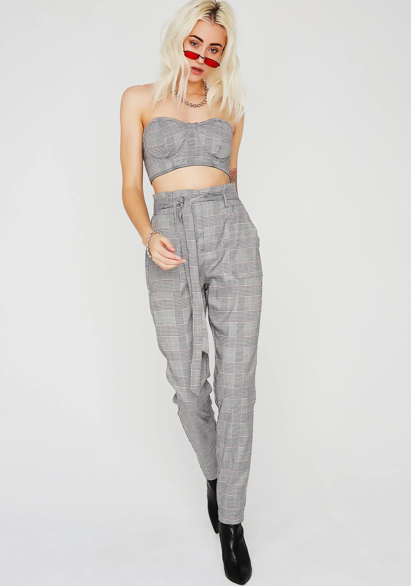 Late Nights Plaid Set