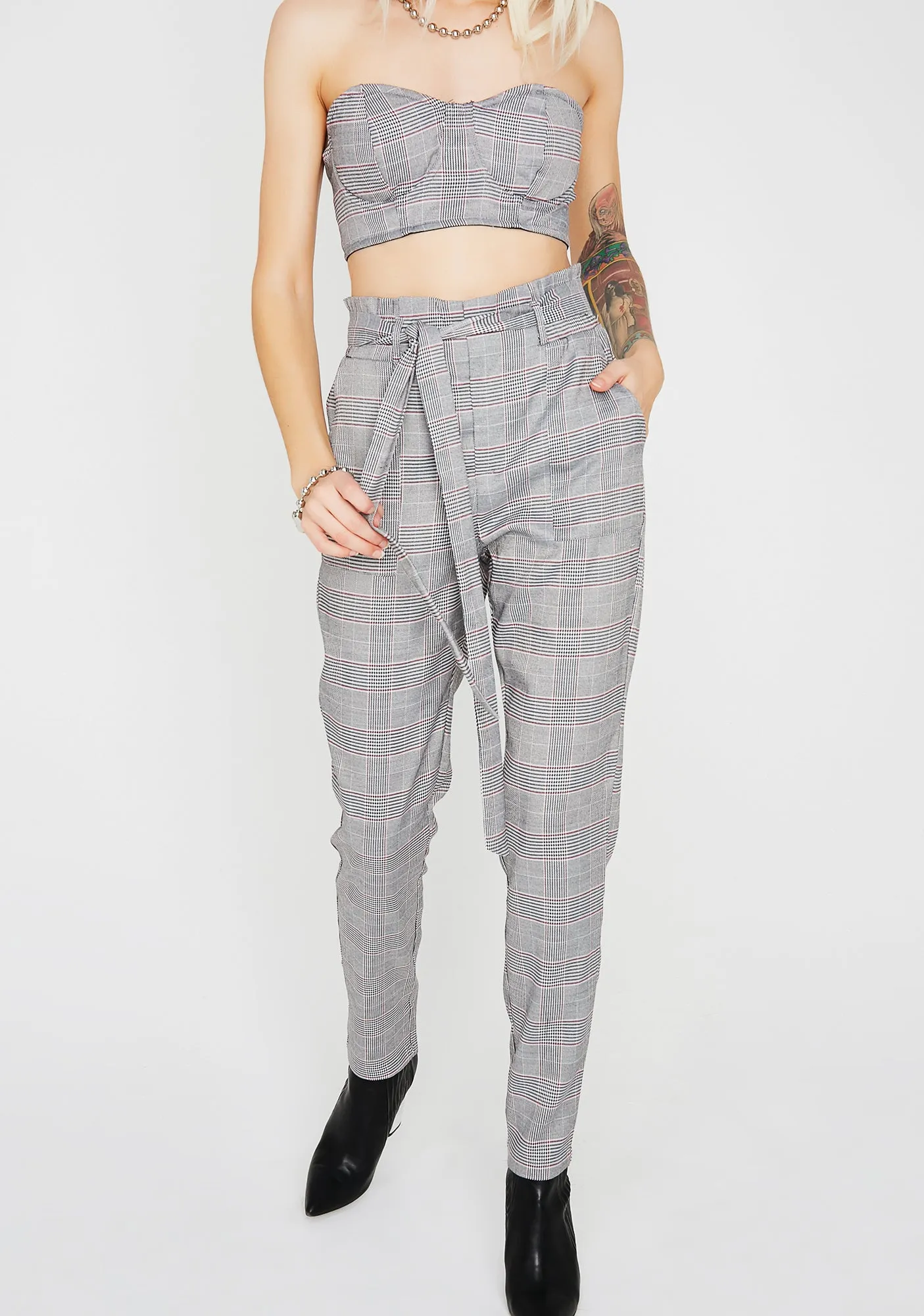 Late Nights Plaid Set