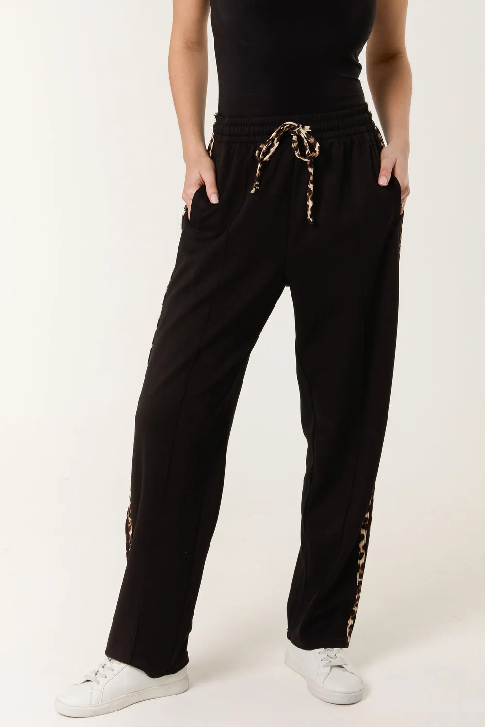 Leopard Side Stripe Drawstring Jogger