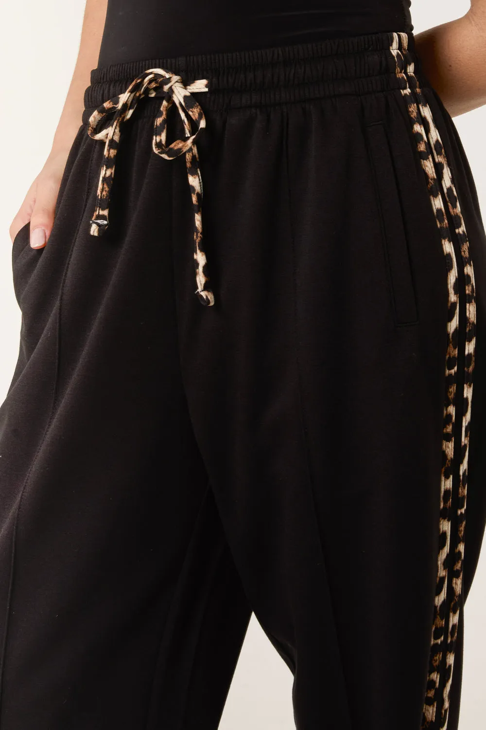 Leopard Side Stripe Drawstring Jogger