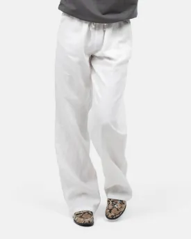 Linen Pants High-waisted White