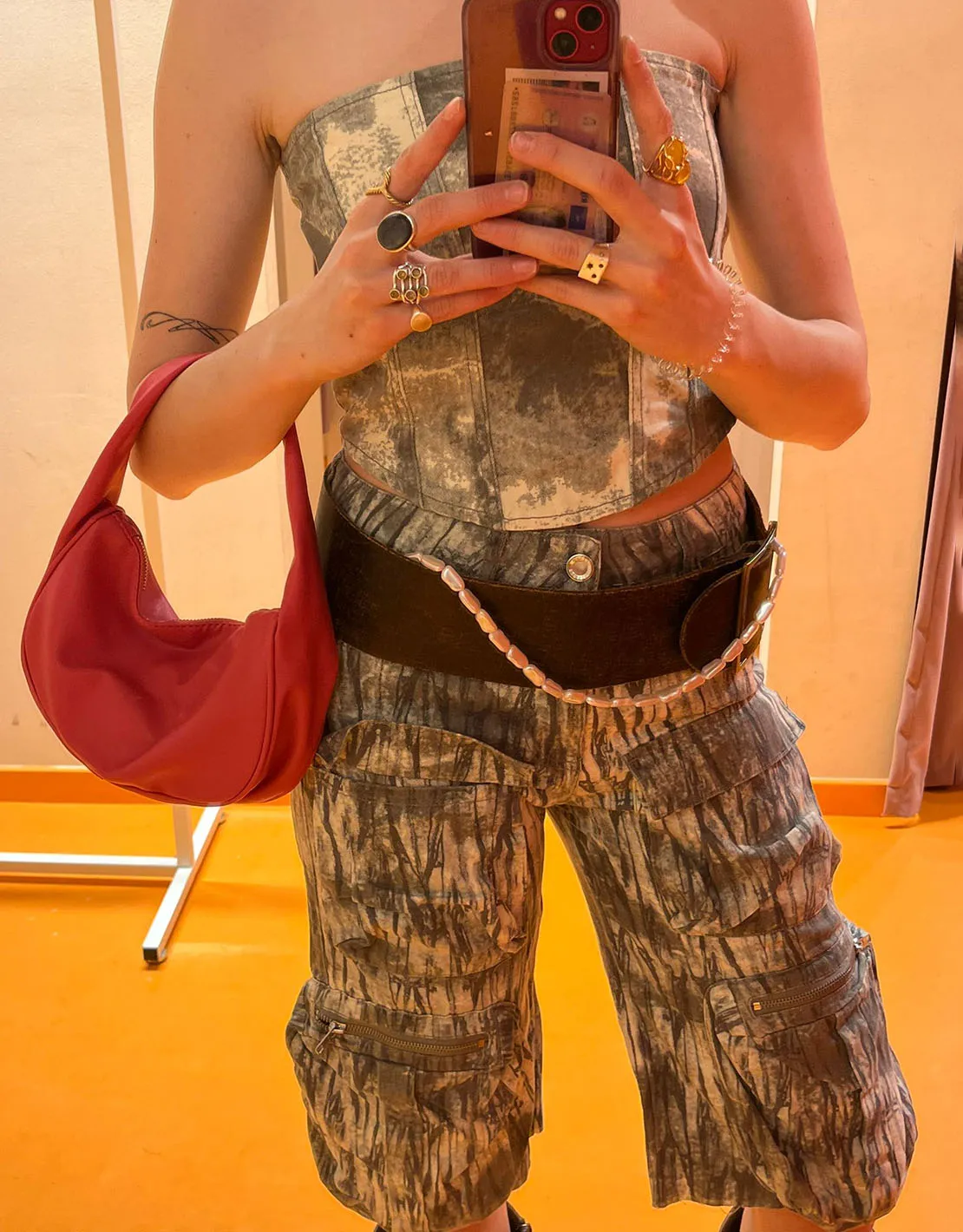 Long camouflage print shorts
