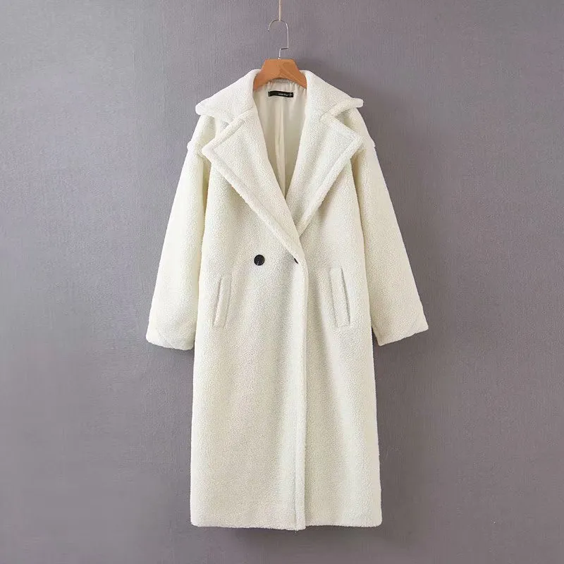 Long Faux Lamb Fur Coat