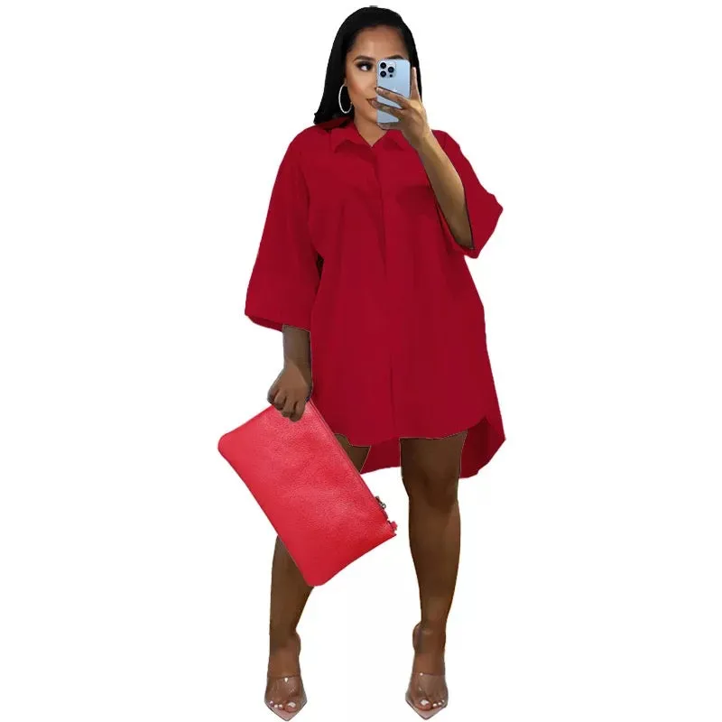 Loose Casual Fashion Shirt Dress