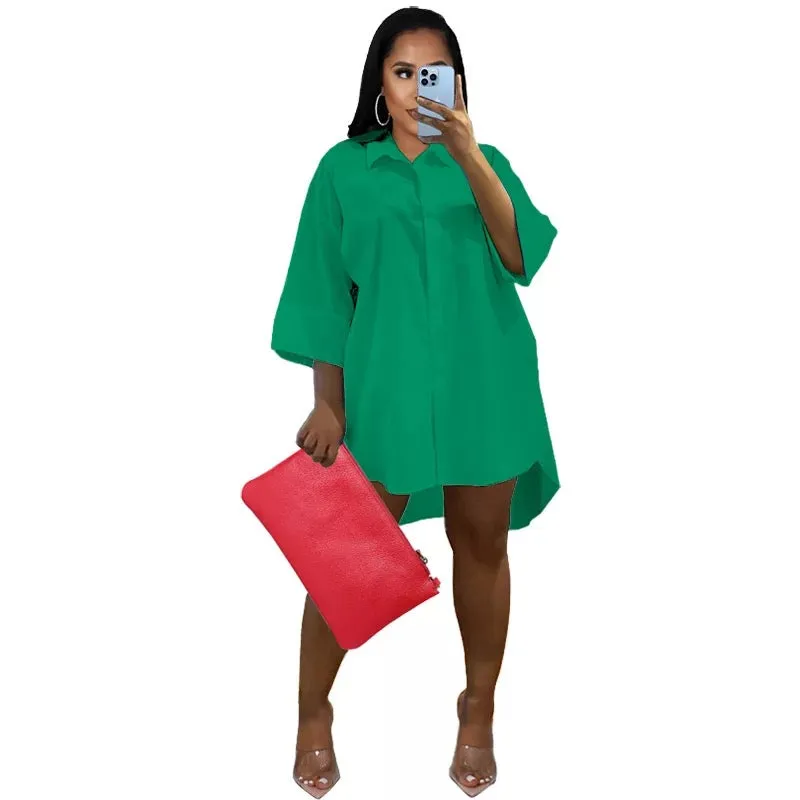 Loose Casual Fashion Shirt Dress