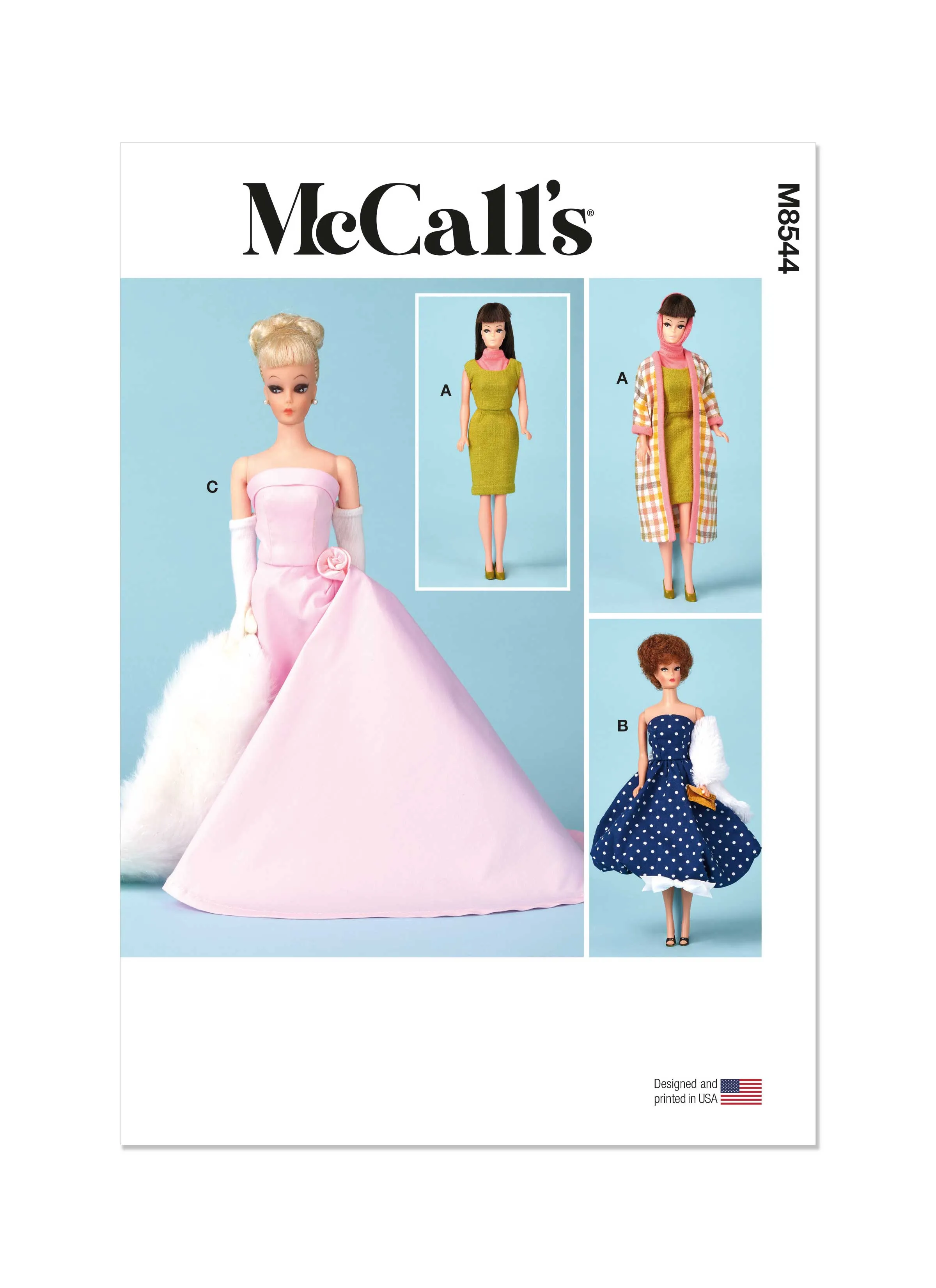 McCall's sewing pattern 8544 Vintage Fashion Doll Clothes