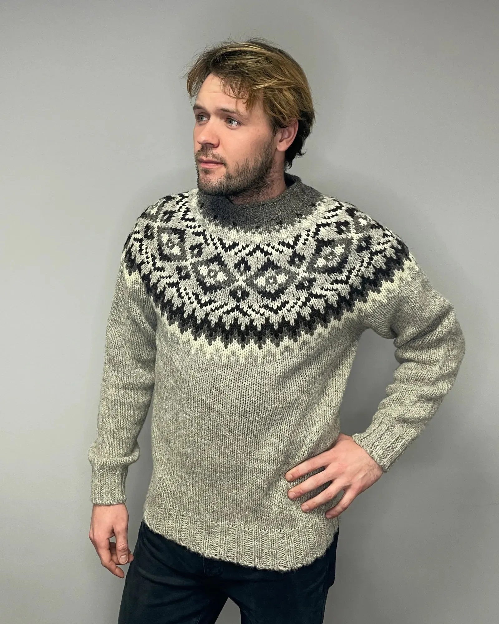 Men's Knitted Fair Isle Jumper (M5225/7) - Wensleydale