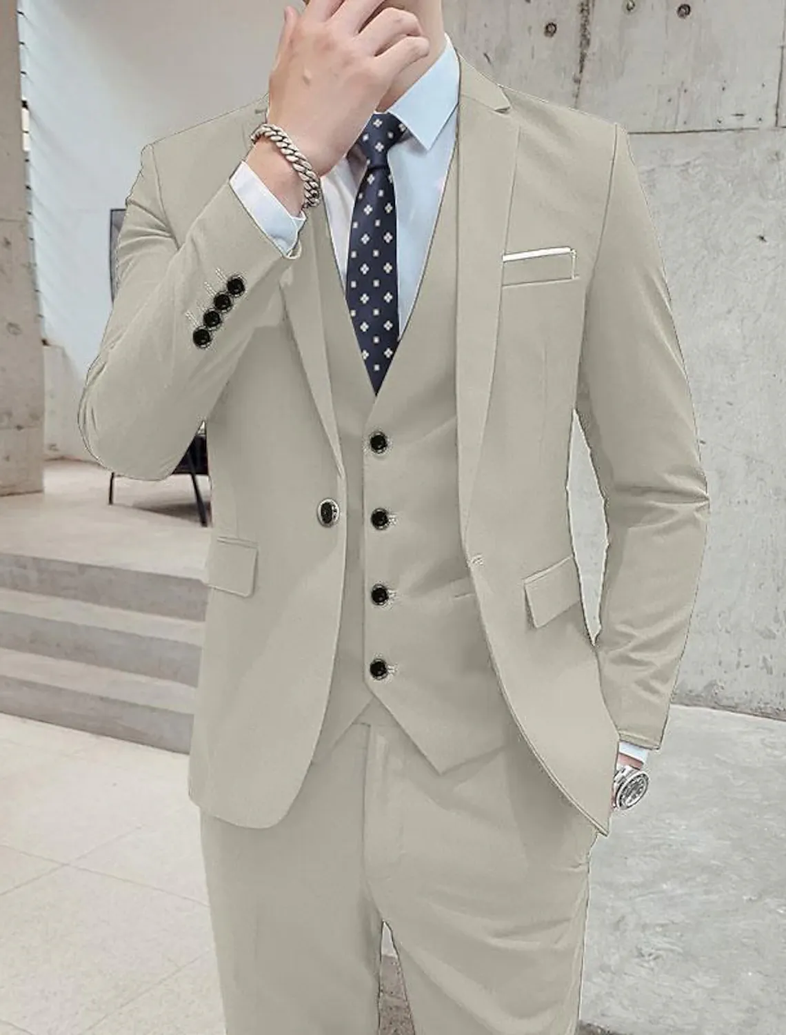 Men's Wedding Suits Business Formal Work Wear Suits 3 Piece Suits