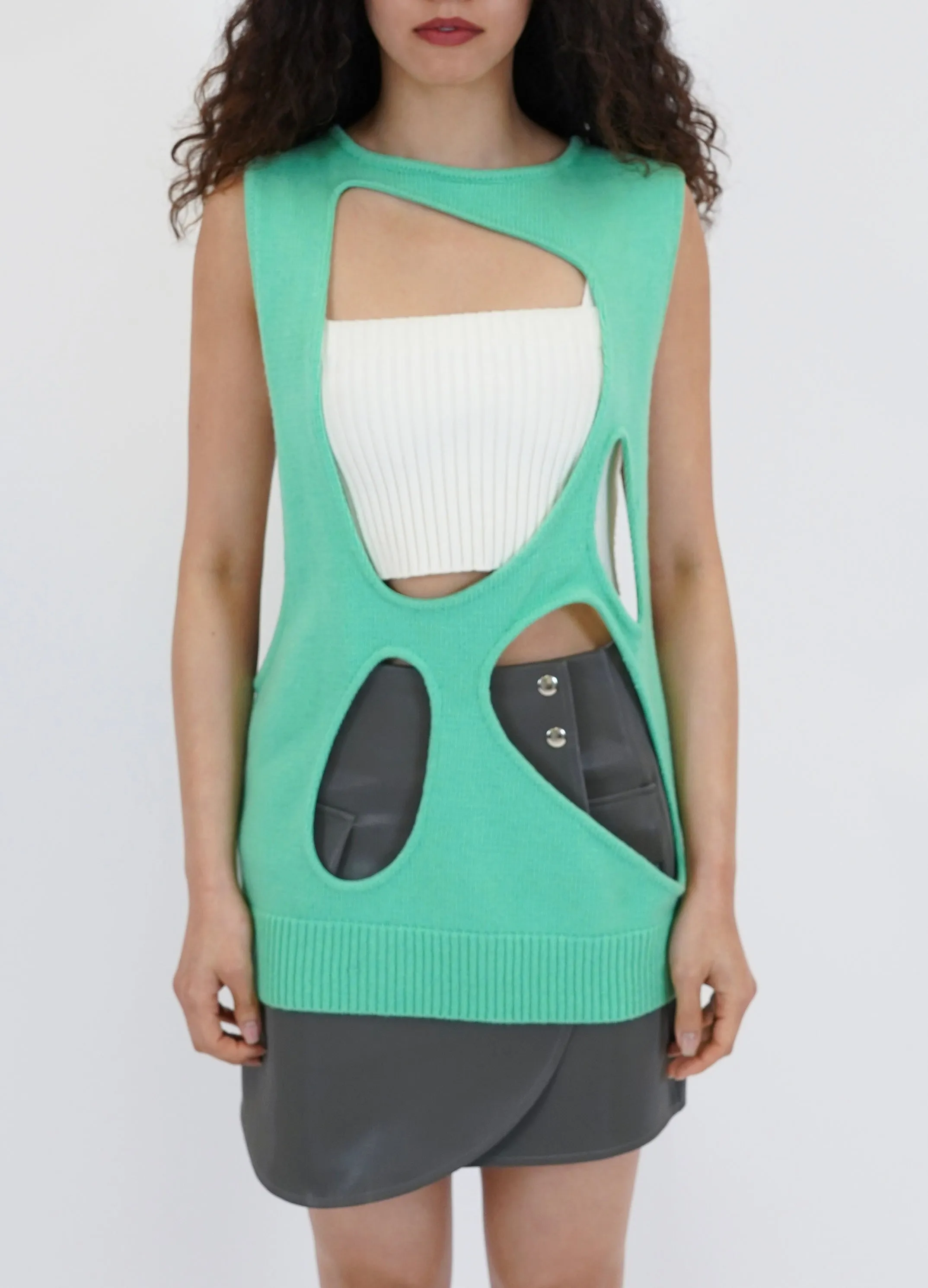 MIIAL ASYMMETRICAL KNITWEAR VEST
