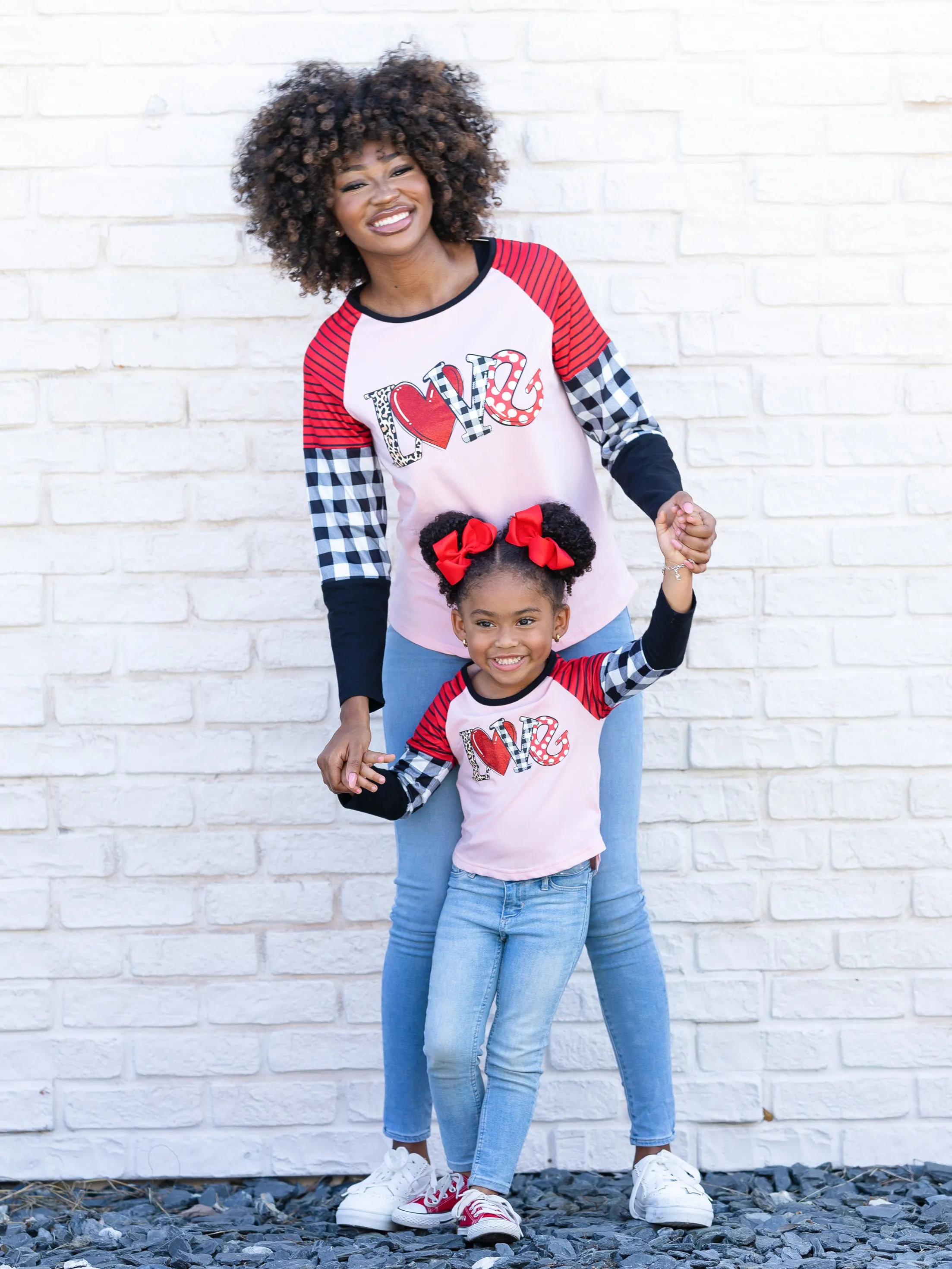 Mommy and Me Love Colorblock Sleeve Top
