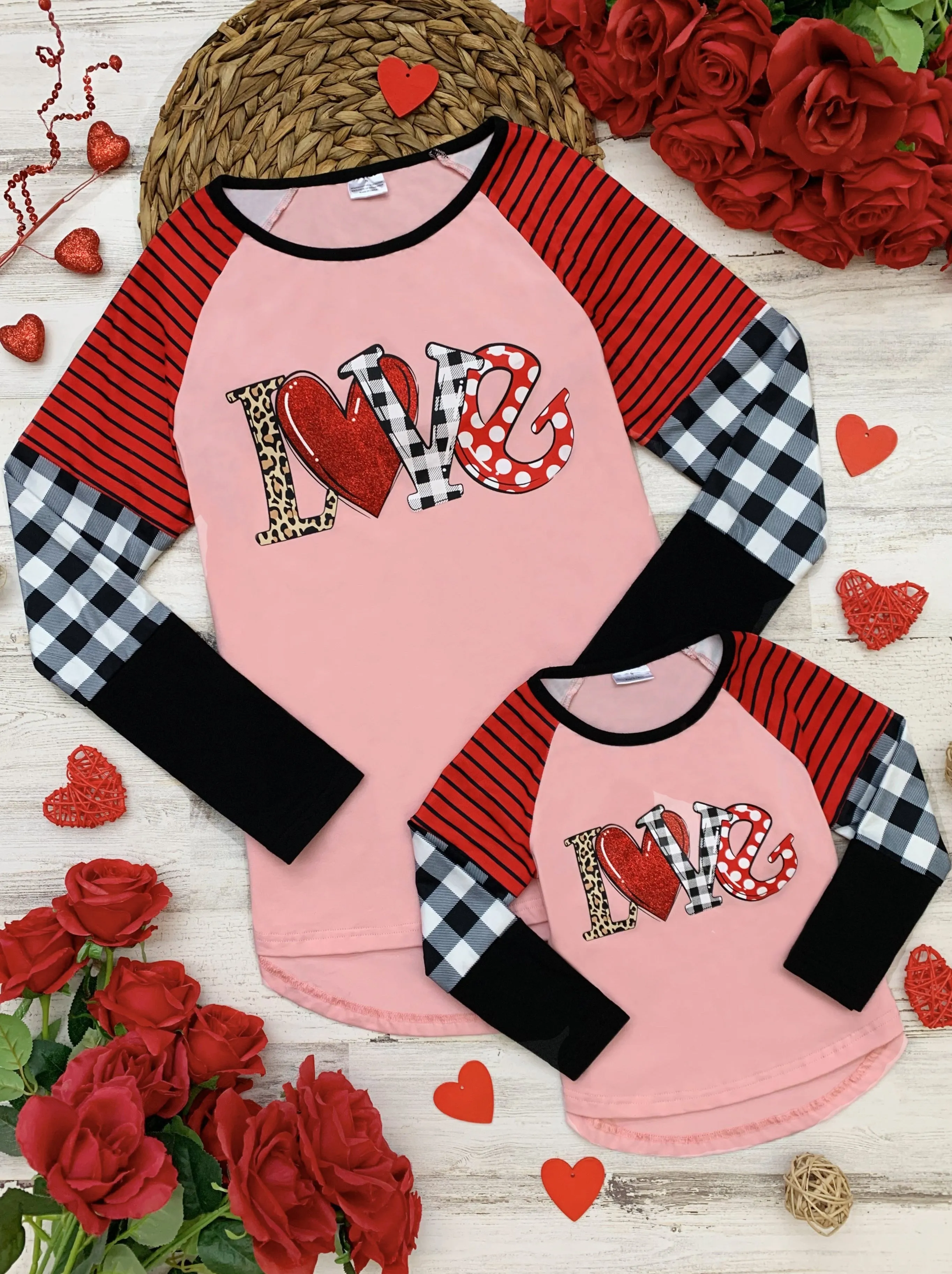 Mommy and Me Love Colorblock Sleeve Top