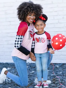 Mommy and Me Love Colorblock Sleeve Top