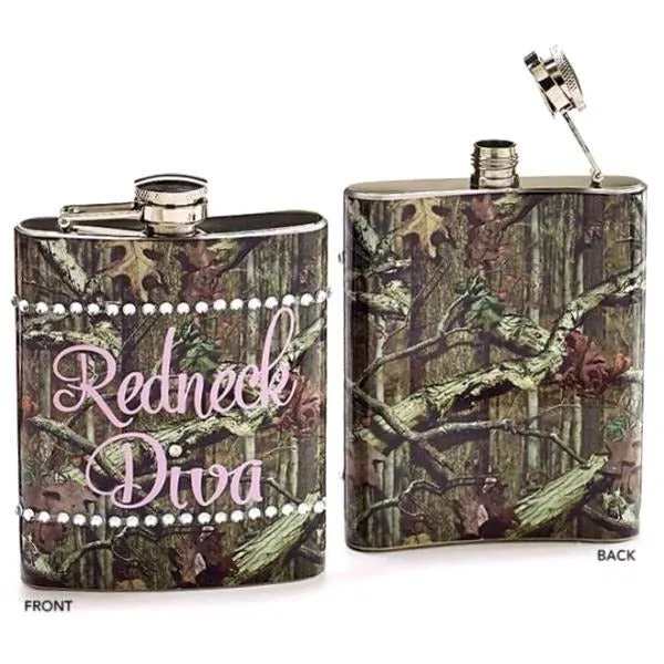 Mossy Oak Camouflage Flask Redneck Diva