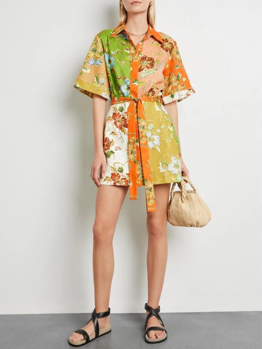 Multi Linen Mini Dress