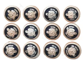 Navy Blue Golden Royal Acrylic Coat Buttons