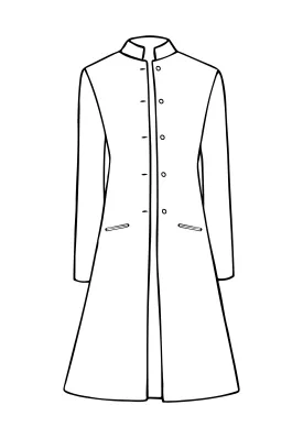 Nehru Coat in Smokey Blue