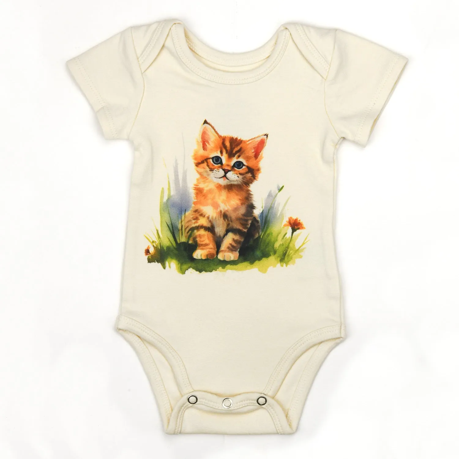 Organic Cotton Short Sleeve Baby Bodysuit, Maple