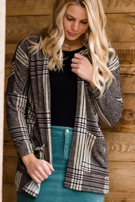 Patch Pocket Plaid Cardigan - FINAL SALE
