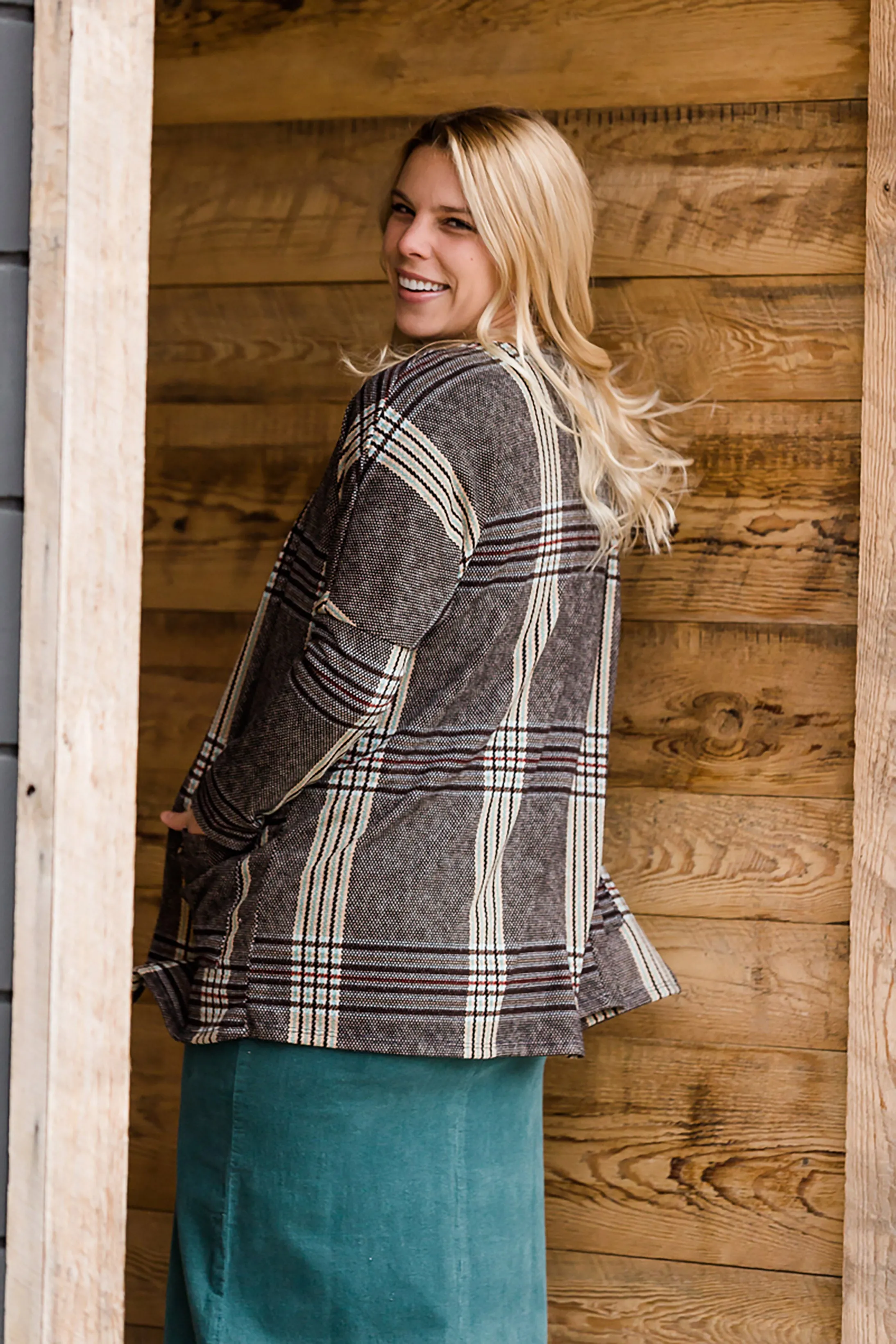 Patch Pocket Plaid Cardigan - FINAL SALE