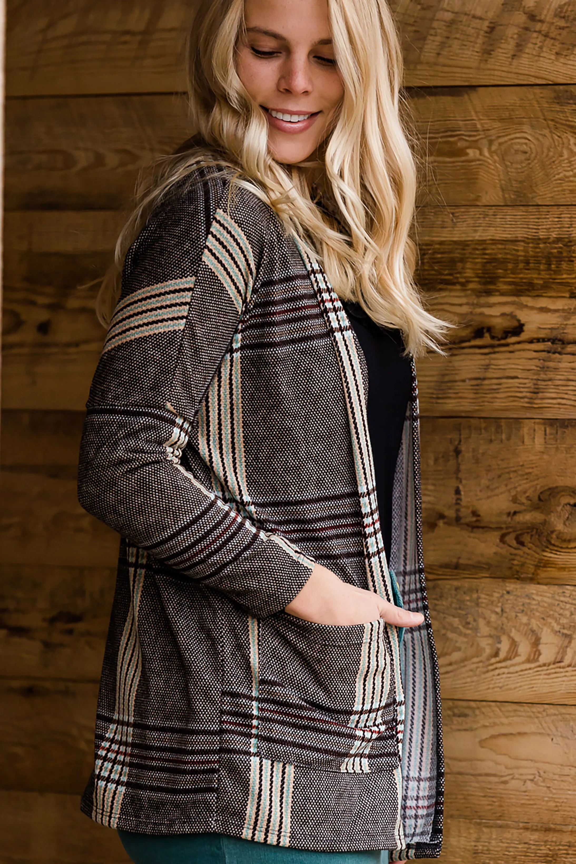 Patch Pocket Plaid Cardigan - FINAL SALE