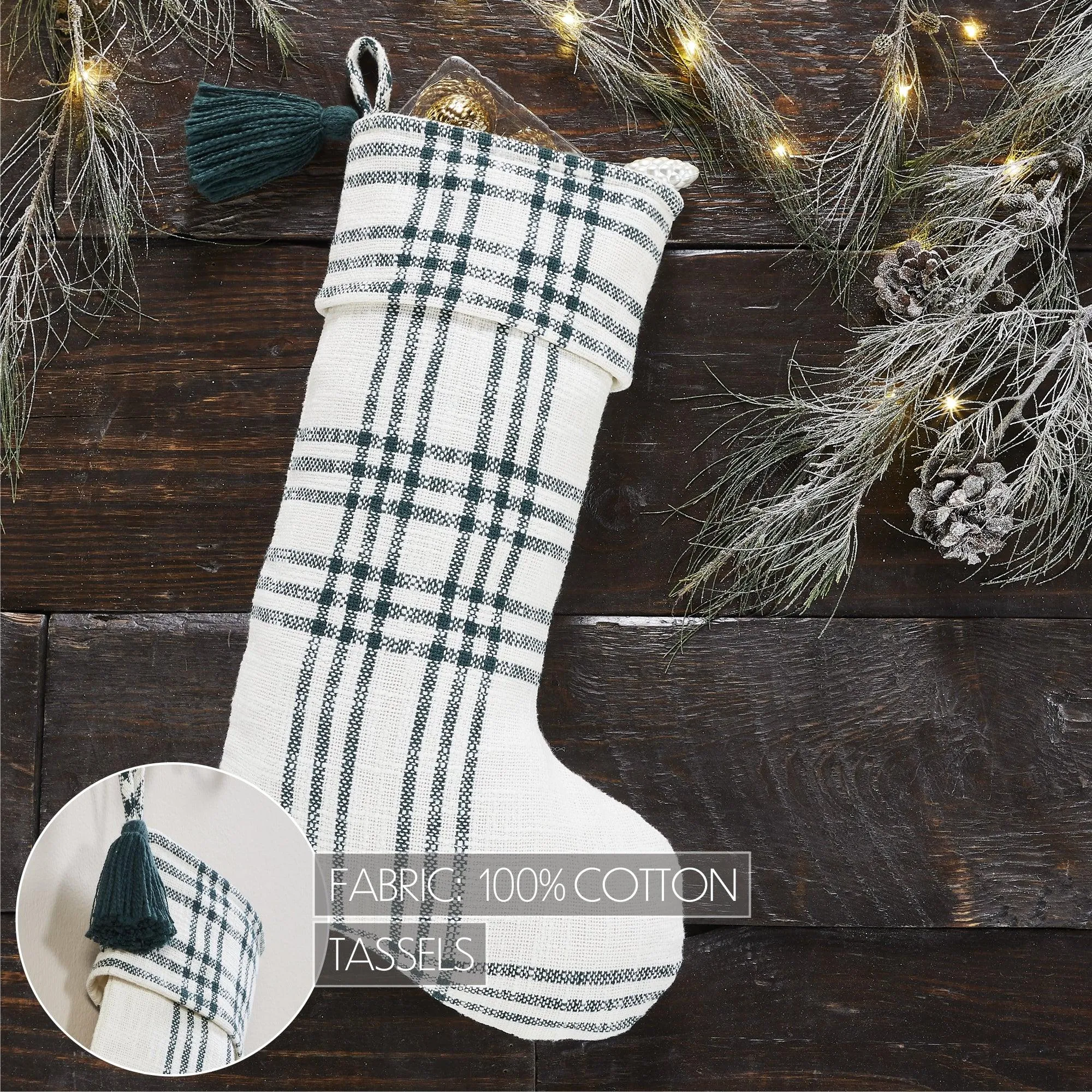 Pine Grove Plaid Stocking 12x20 VHC Brands
