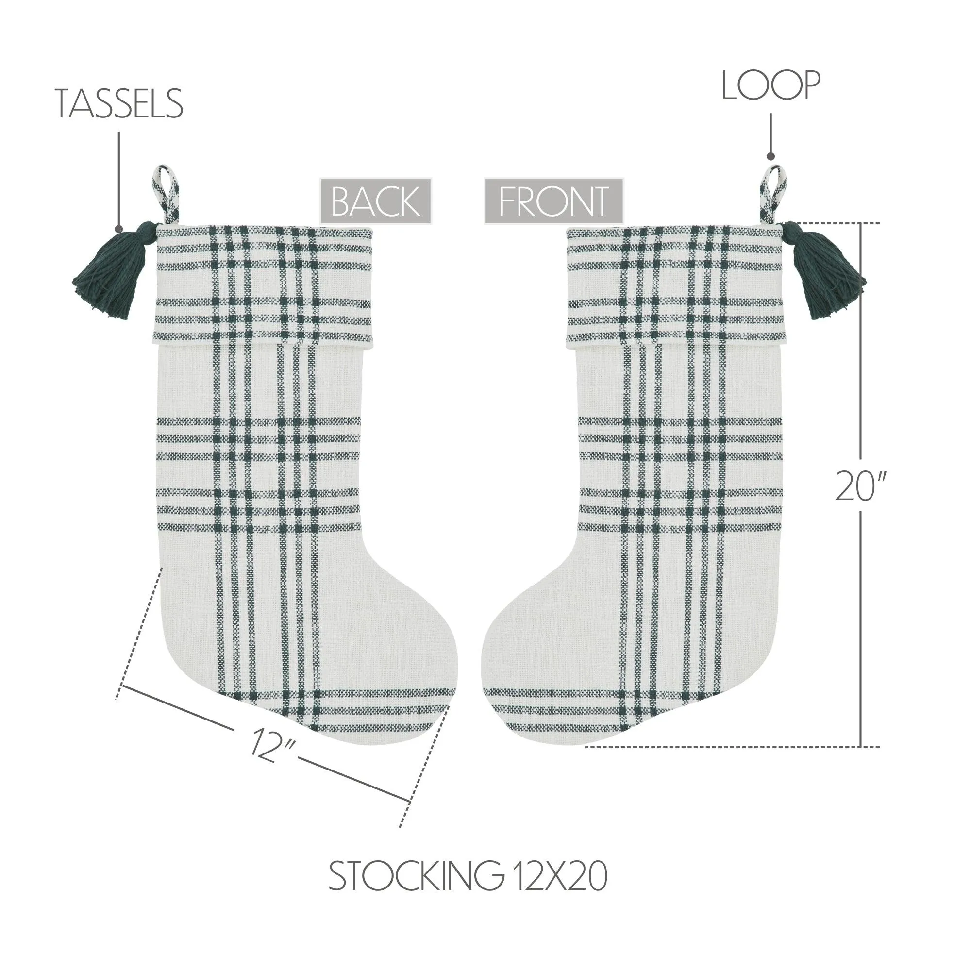 Pine Grove Plaid Stocking 12x20 VHC Brands