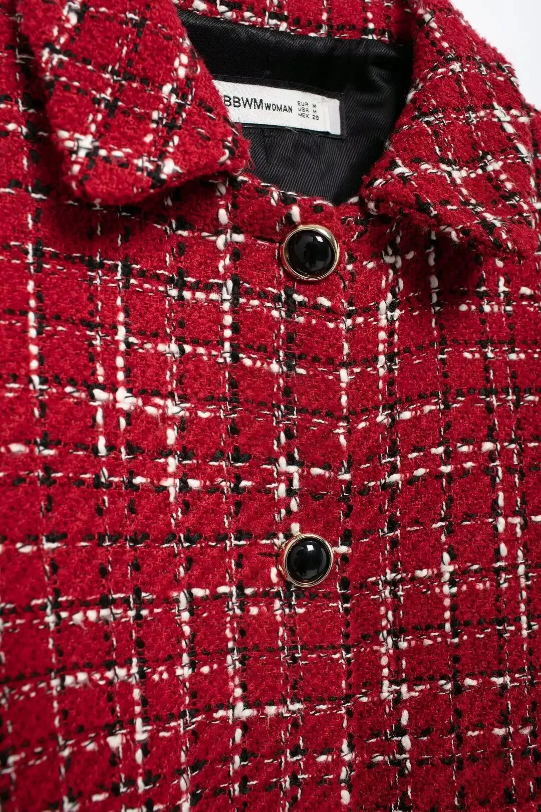 Plaid Lapel Coat and Side Zipper Short Suit