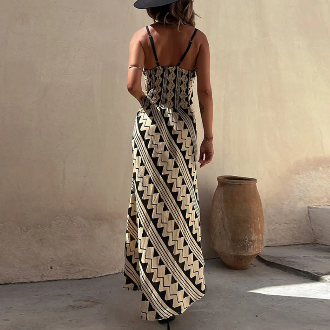 Printed Sleeveless Maxi Dress