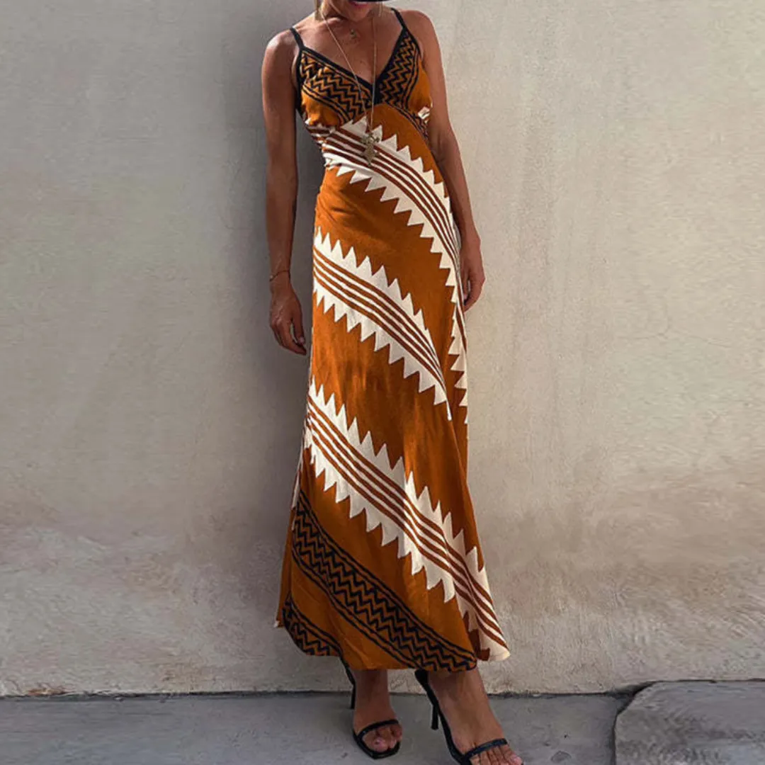 Printed Sleeveless Maxi Dress
