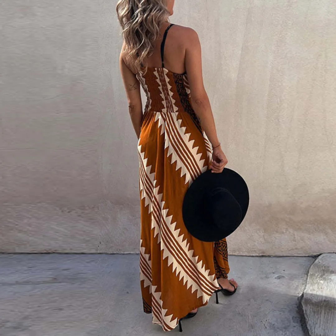 Printed Sleeveless Maxi Dress