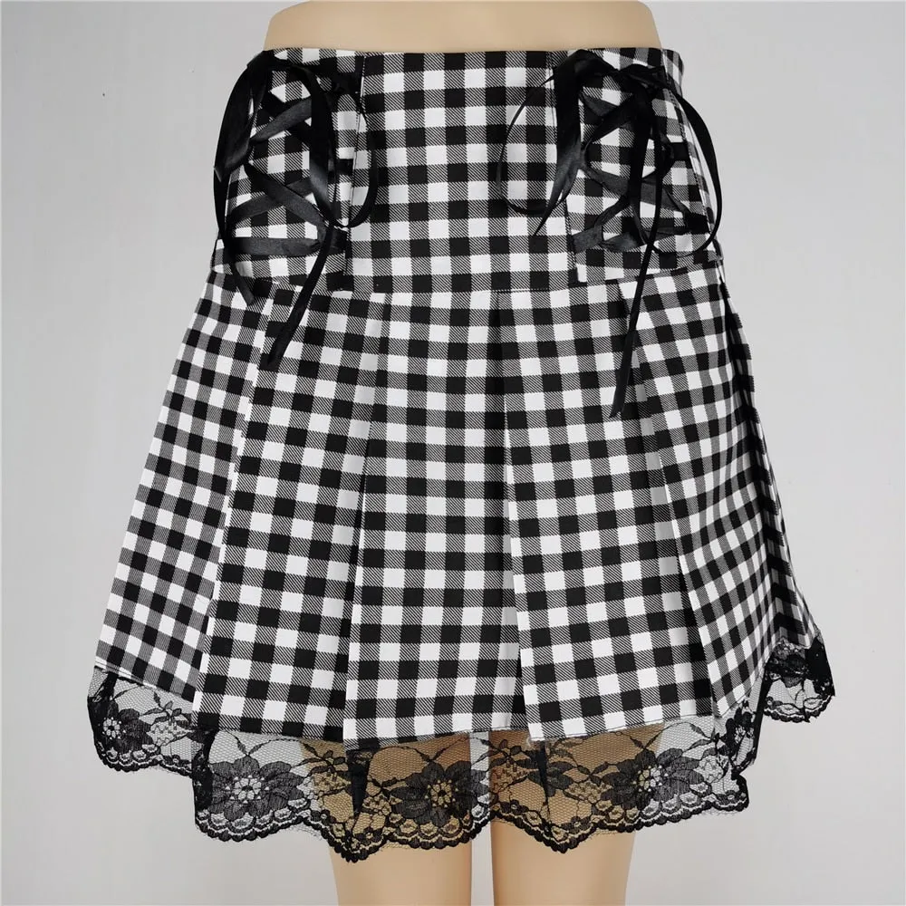 Punk gothic High Waist Black Skirts